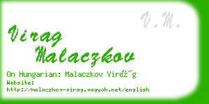 virag malaczkov business card